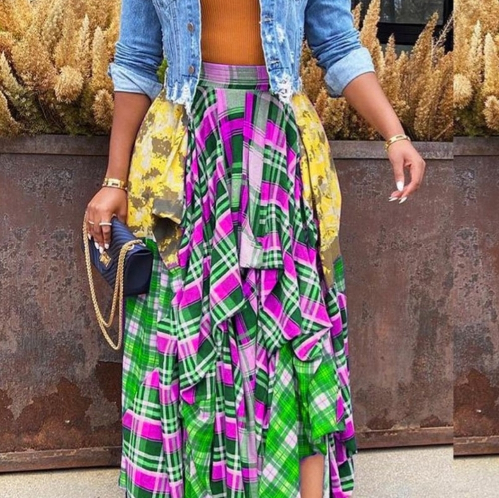Checkered Maxi Skirt